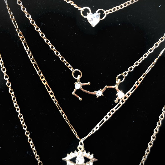 Multi layer evil eye necklace- charm necklace - Picture 3 of 3